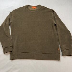 Negative Space Men's Ribbed Crewneck Sweatshirt Olive Green Large Long Sleeve